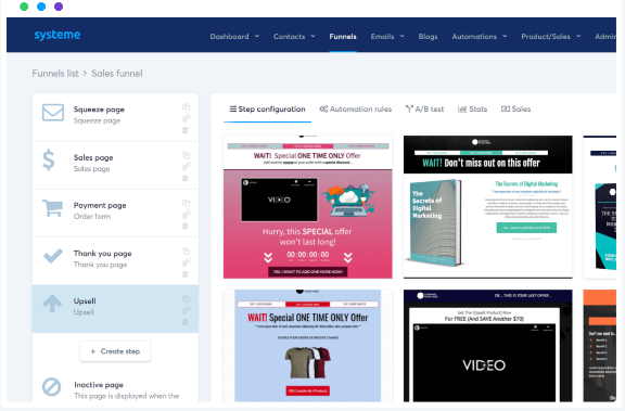 Systeme.io 2022 review: Sales Funnel Dashboard